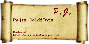 Pajzs Jolánta névjegykártya